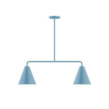 Montclair Light Works MSG420-54 - 2-Light Jynx Linear Pendant, Light Blue