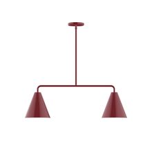 Montclair Light Works MSG420-55 - 2-Light Jynx Linear Pendant, Barn Red