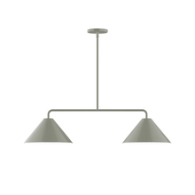 Montclair Light Works MSG422-24 - 2-Light Pinnacle Linear Pendant, Moss Green