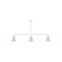 Montclair Light Works MSN420-16 - 3-Light Jynx Linear Pendant, Cream