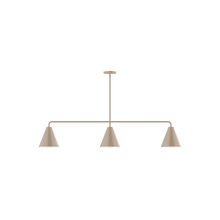 Montclair Light Works MSN420-18 - 3-Light Jynx Linear Pendant, Clay