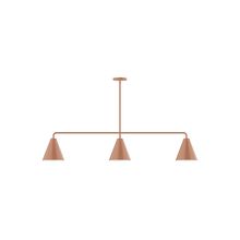 Montclair Light Works MSN420-19 - 3-Light Jynx Linear Pendant, Terracotta