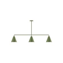 Montclair Light Works MSN420-22 - 3-Light Jynx Linear Pendant, Fern Green