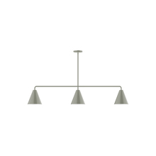 Montclair Light Works MSN420-24 - 3-Light Jynx Linear Pendant, Moss Green