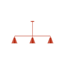 Montclair Light Works MSN420-26 - 3-Light Jynx Linear Pendant, Vermillion