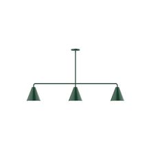 Montclair Light Works MSN420-42 - 3-Light Jynx Linear Pendant, Forest Green