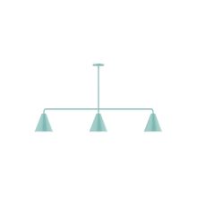 Montclair Light Works MSN420-48 - 3-Light Jynx Linear Pendant, Sea Green