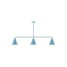 Montclair Light Works MSN420-54 - 3-Light Jynx Linear Pendant, Light Blue
