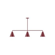 Montclair Light Works MSN420-55 - 3-Light Jynx Linear Pendant, Barn Red
