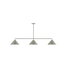 Montclair Light Works MSN422-24 - 3-Light Pinnacle Linear Pendant, Moss Green