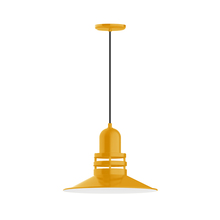 Montclair Light Works PEB149-21-C21 - 16" Atomic shade, pendant with white cord and canopy, Bright Yellow