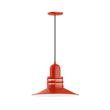 Montclair Light Works PEB149-26-C21 - 16" Atomic shade, pendant with white cord and canopy, Vermillion
