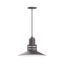 Montclair Light Works PEB149-57-C21 - 16" Atomic shade, pendant with white cord and canopy, Bronze Matte