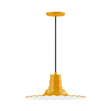 Montclair Light Works PEB159-21-C21 - 16" Radial shade, pendant with white cord and canopy, Bright Yellow
