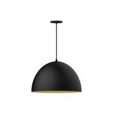 Montclair Light Works PEB213-41-75 - 22" XL Choices Deep Dome Shade, medium base, black cord with canopy, Black with Gold Matte Inter