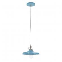 Montclair Light Works PEB401-54-96 - Uno 10" Pendant,  Light Blue with Brushed Nickel hardware