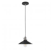 Montclair Light Works PEB404-41-96 - Uno 10" Pendant,  Black with Brushed Nickel hardware