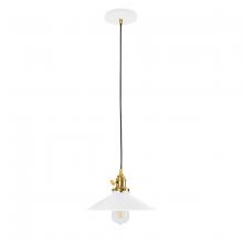 Montclair Light Works PEB404-44-91 - Uno 10" Pendant,  White with Brushed Brass hardware