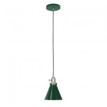 Montclair Light Works PEB405-42-96 - Uno 6" Pendant,  Forest Green with Brushed Nickel hardware