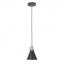 Montclair Light Works PEB405-51-96 - Uno 6" Pendant,  Architectural Bronze with Brushed Nickel hardware