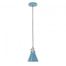 Montclair Light Works PEB405-54-96 - Uno 6" Pendant,  Light Blue with Brushed Nickel hardware