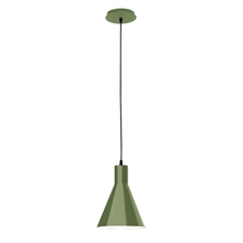 Montclair Light Works PEB416-22 - 8" Jerome shade, black cord with canopy, Fern Green