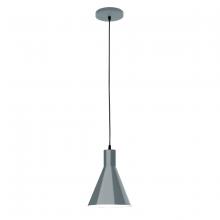 Montclair Light Works PEB416-40-C21 - 8" Jerome shade, white cord with canopy, Slate Gray