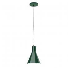 Montclair Light Works PEB416-42 - 8" Jerome shade, black cord with canopy, Forest Green