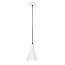 Montclair Light Works PEB416-44 - 8" Jerome shade, black cord with canopy, White