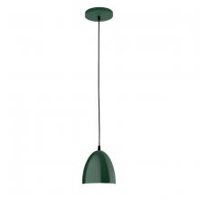 Montclair Light Works PEB417-42 - 6" Jill shade, black cord with canopy, Forest Green