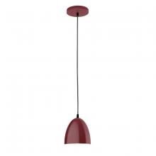 Montclair Light Works PEB417-55 - 6" Jill shade, black cord with canopy, Barn Red