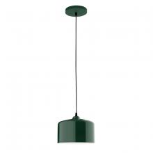 Montclair Light Works PEB419-42-C21 - 8.5" Julia shade, white cord with canopy, Forest Green