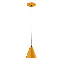 Montclair Light Works PEB420-21 - 8" Jynx shade, black cord with canopy, Bright Yellow