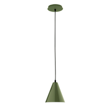 Montclair Light Works PEB420-22 - 8" Jynx shade, black cord with canopy, Fern Green