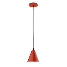 Montclair Light Works PEB420-26 - 8" Jynx shade, black cord with canopy, Vermillion