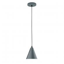 Montclair Light Works PEB420-40 - 8" Jynx shade, black cord with canopy, Slate Gray