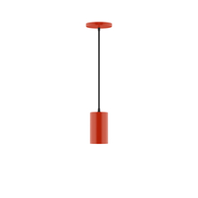 Montclair Light Works PEB425-26-C21 - 3.5" x 6" Beam Pendant, white cord with canopy, Vermillion