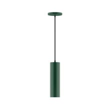 Montclair Light Works PEB426-42-C21 - 3.5" x 12" Beam Pendant, white cord with canopy, Forest Green