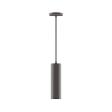 Montclair Light Works PEB426-57-C21 - 3.5" x 12" Beam Pendant, white cord with canopy, Bronze Matte