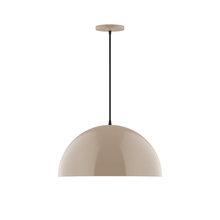 Montclair Light Works PEB433-18-C21 - 18" Arcade Pendant, white cord with canopy, Clay