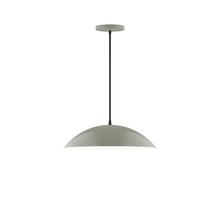 Montclair Light Works PEB438-24-C21 - 16" Plateau Pendant, white cord with canopy, Moss Green