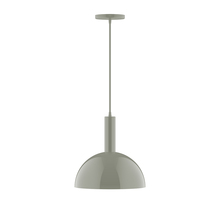 Montclair Light Works PEBX471-24-C21 - 12" Ray Pendant, white cord with canopy, Moss Green