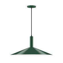 Montclair Light Works PEBX478-42-C21 - 24" Zing Pendant, white cord with canopy, Forest Green