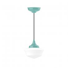 Montclair Light Works PEF021-48-C21 - 12" Schoolhouse glass, white cord with canopy, Sea Green