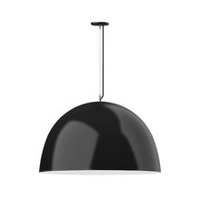 Montclair Light Works PEG215-41-44-C22-L14 - 36" XL Choices Deep Dome Shade, medium base, SS cable, white & gray dot fabric cord w/ canopy, B