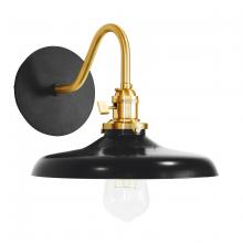 Montclair Light Works SCL401-41-91 - Uno 10" wall sconce,  Black with Brushed Brass hardware