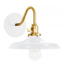 Montclair Light Works SCL401-44-91 - Uno 10" wall sconce,  White with Brushed Brass hardware