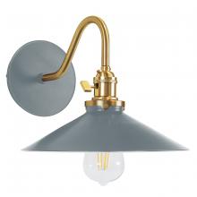 Montclair Light Works SCL404-40-91 - Uno 10" wall sconce,  Slate Gray with Brushed Brass hardware