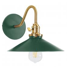 Montclair Light Works SCL404-42-91 - Uno 10" wall sconce,  Forest Green with Brushed Brass hardware
