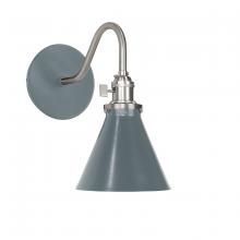 Montclair Light Works SCL405-40-96 - Uno 6" wall sconce,  Slate Gray with Brushed Nickel hardware